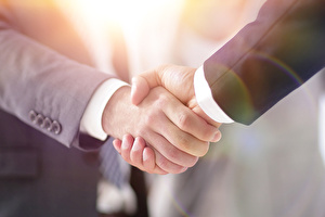 closeup of handshake of business partners